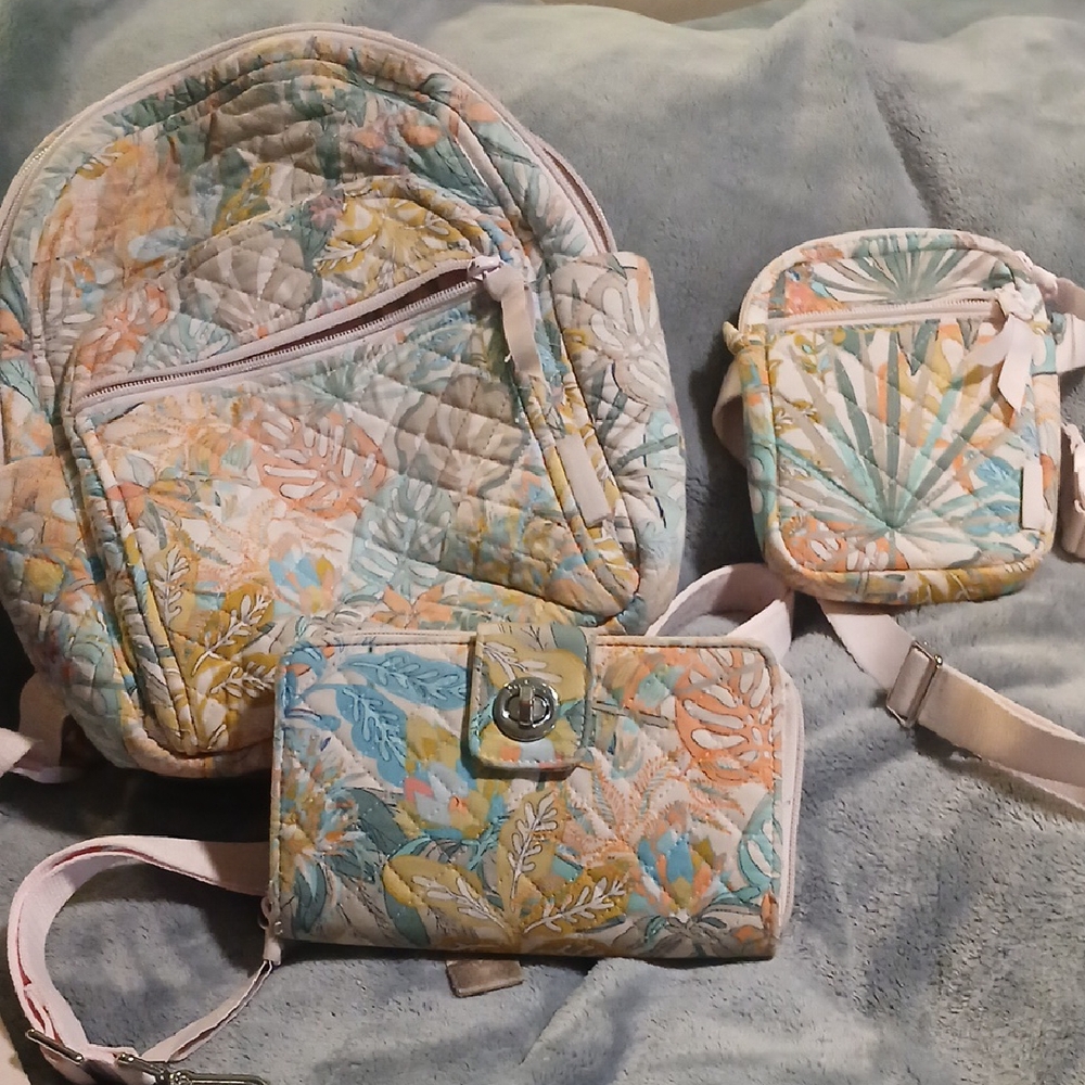 Vera Bradley Pastel Floral Backpack Set